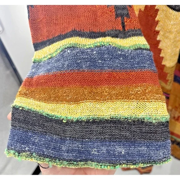 Free People Lima Aztec Hooded Cardigan Duster Sweater Long Women Medium - Picture 3 of 8